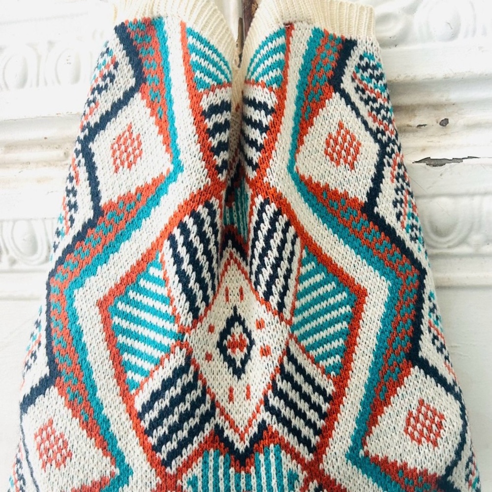 Hand crafted argyle pattern tote handbag - Picture 3 of 3